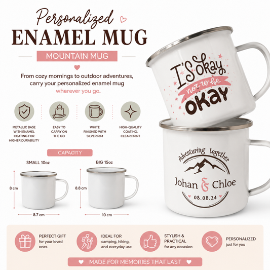 Personalized Enamel Mug Mountain Mug