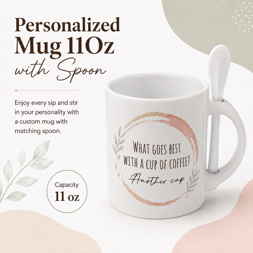 Personalized Mug 11Oz with Spoon