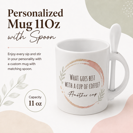 Personalized Mug 11Oz with Spoon